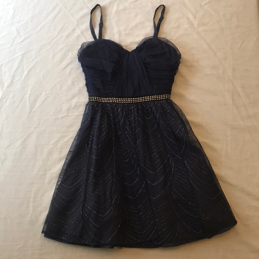 A navy dress